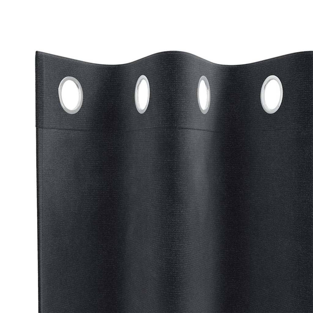 Mørklægningsgardiner 2 stk. Mørkegrå 140 x 260 cm Fløjl