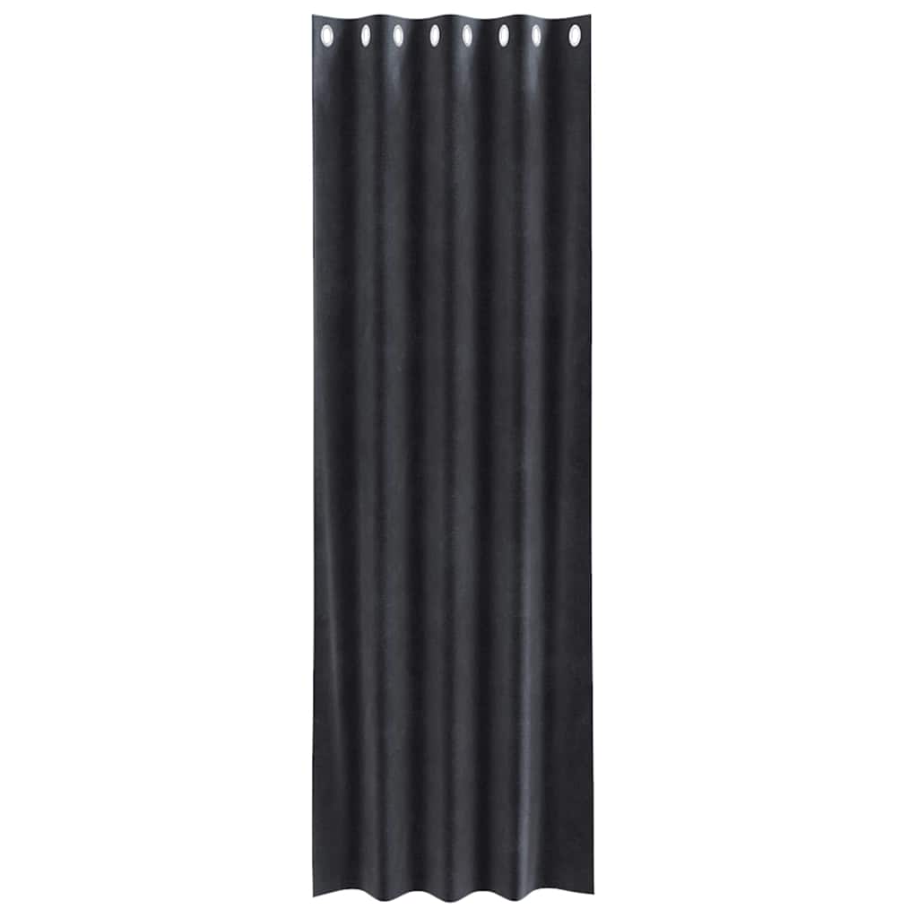 Mørklægningsgardiner 2 stk. Mørkegrå 140 x 260 cm Fløjl