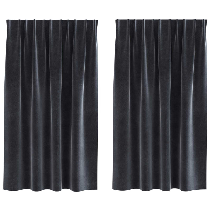 Mørklægningsgardiner 2 pcs Mørkegrå 140 x 140 cm Fløjl
