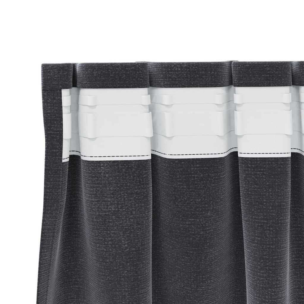 Mørklægningsgardiner 2 pcs Mørkegrå 140 x 245 cm Fløjl