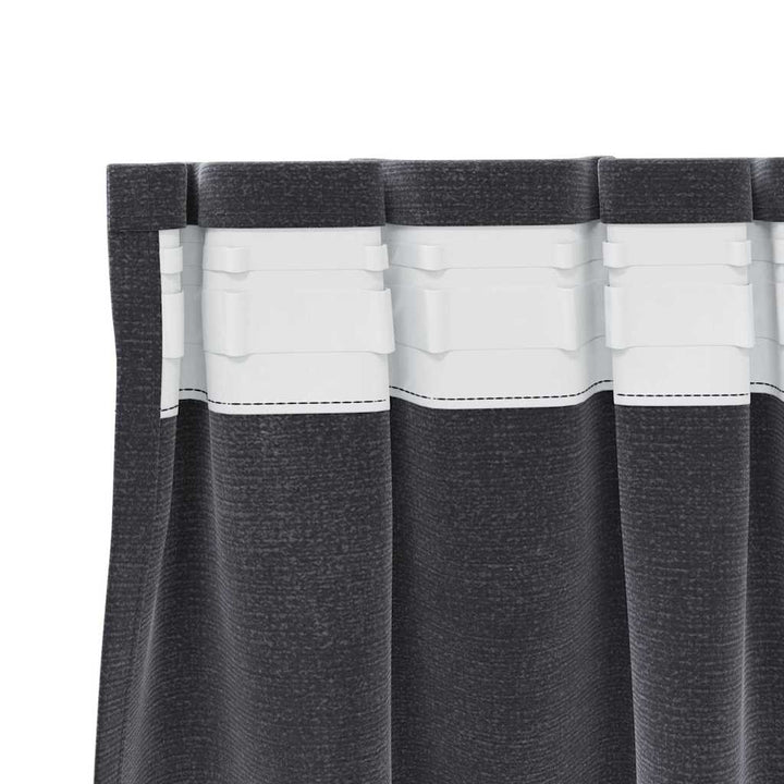 Mørklægningsgardiner 2 pcs Mørkegrå 140 x 245 cm Fløjl