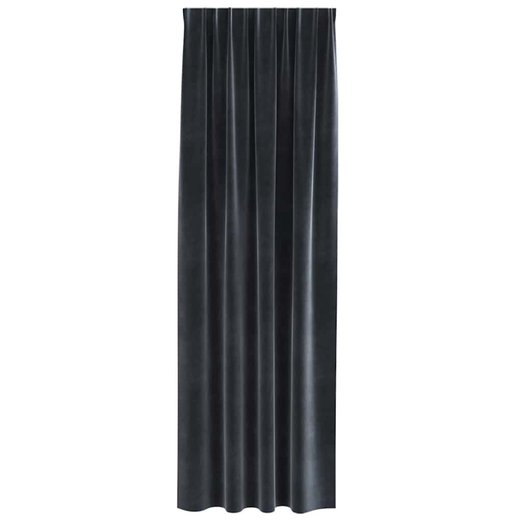 Mørklægningsgardiner 2 pcs Mørkegrå 140 x 245 cm Fløjl