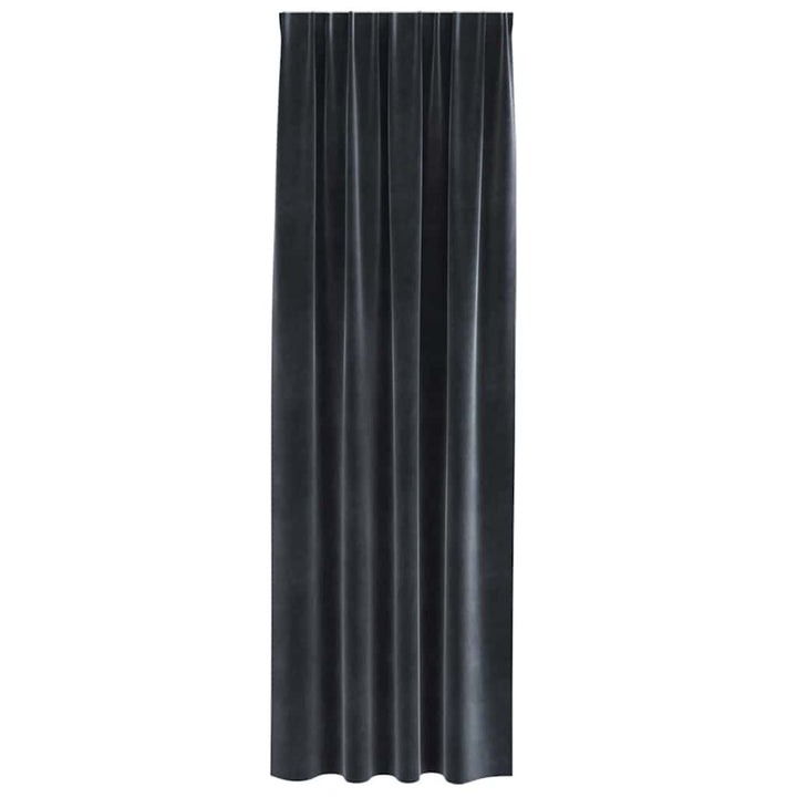 Mørklægningsgardiner 2 pcs Mørkegrå 140 x 245 cm Fløjl