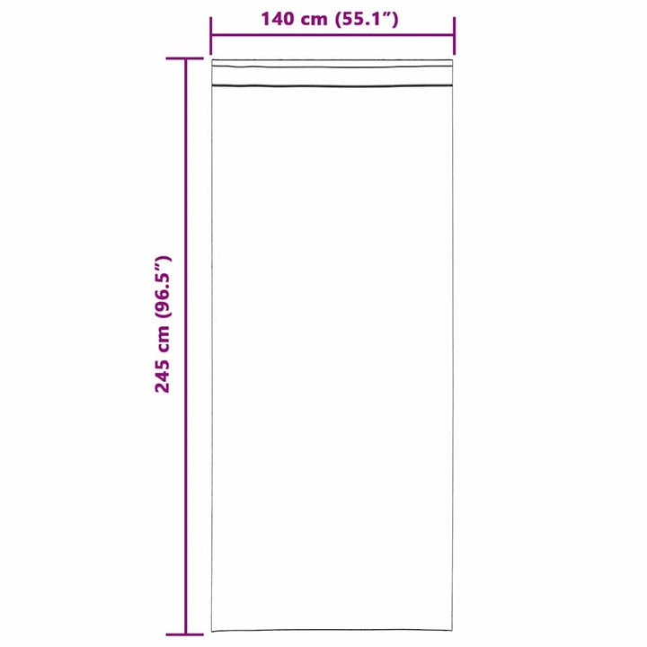 Mørklægningsgardiner 2 pcs Mørkegrå 140 x 245 cm Fløjl