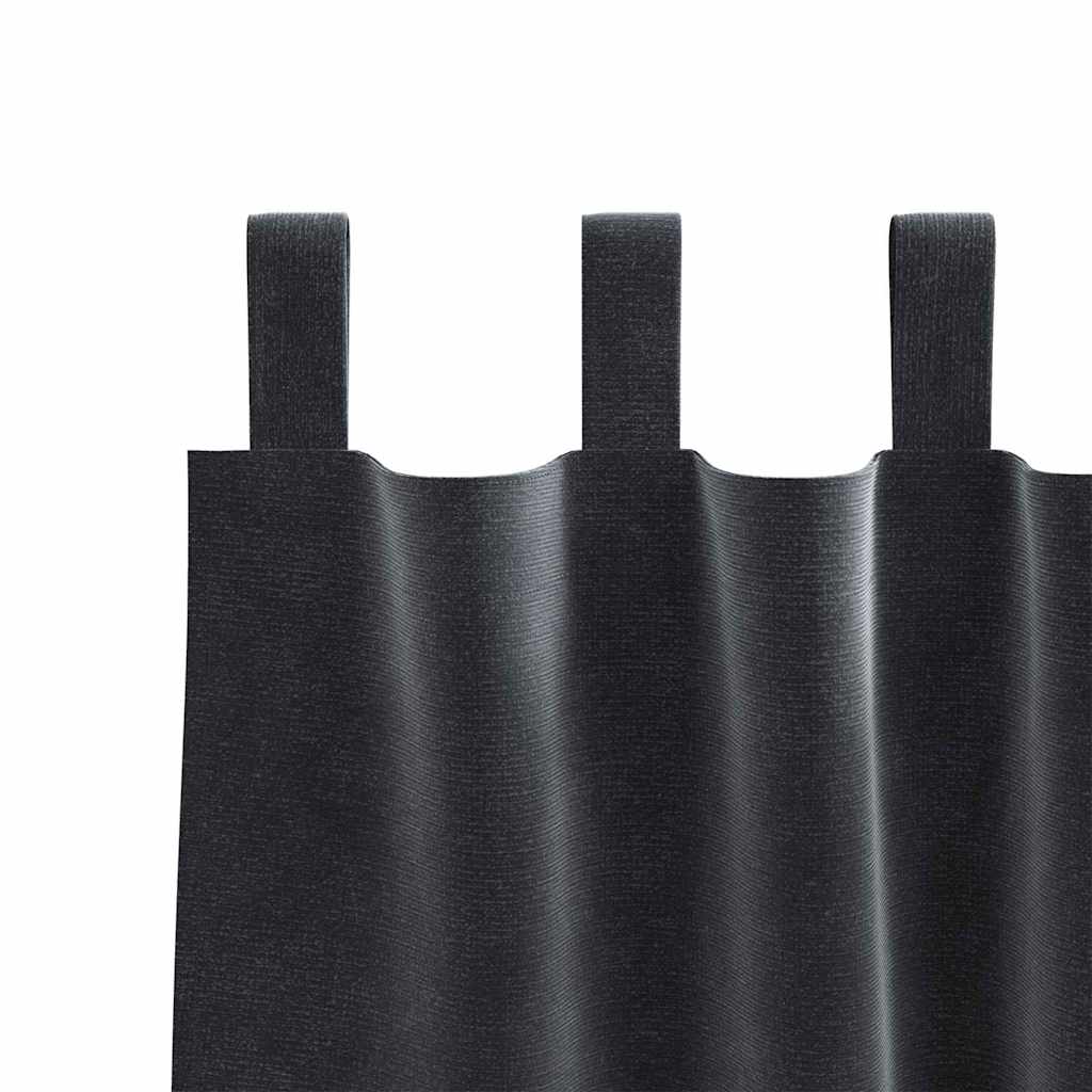 Mørklægningsgardiner 2 pcs Mørkegrå 140 x 140 cm Fløjl