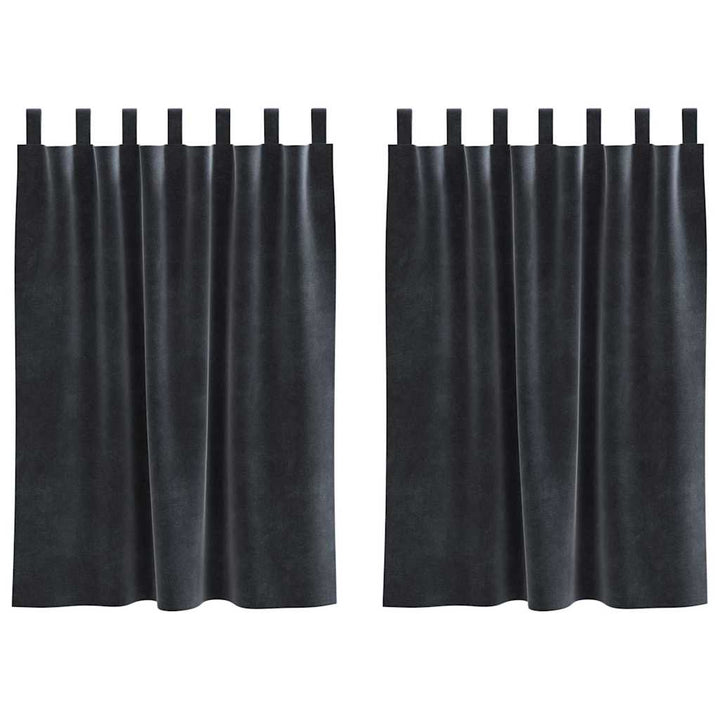 Mørklægningsgardiner 2 pcs Mørkegrå 140 x 140 cm Fløjl
