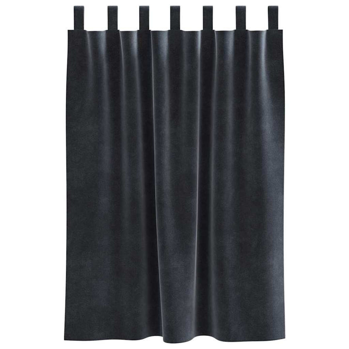 Mørklægningsgardiner 2 pcs Mørkegrå 140 x 140 cm Fløjl