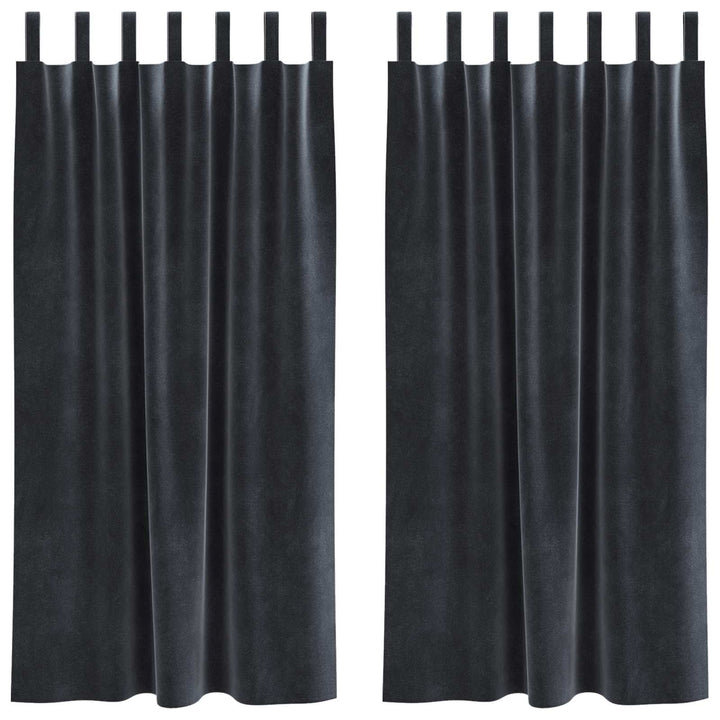 Mørklægningsgardiner 2 pcs Mørkegrå 140 x 175 cm Fløjl