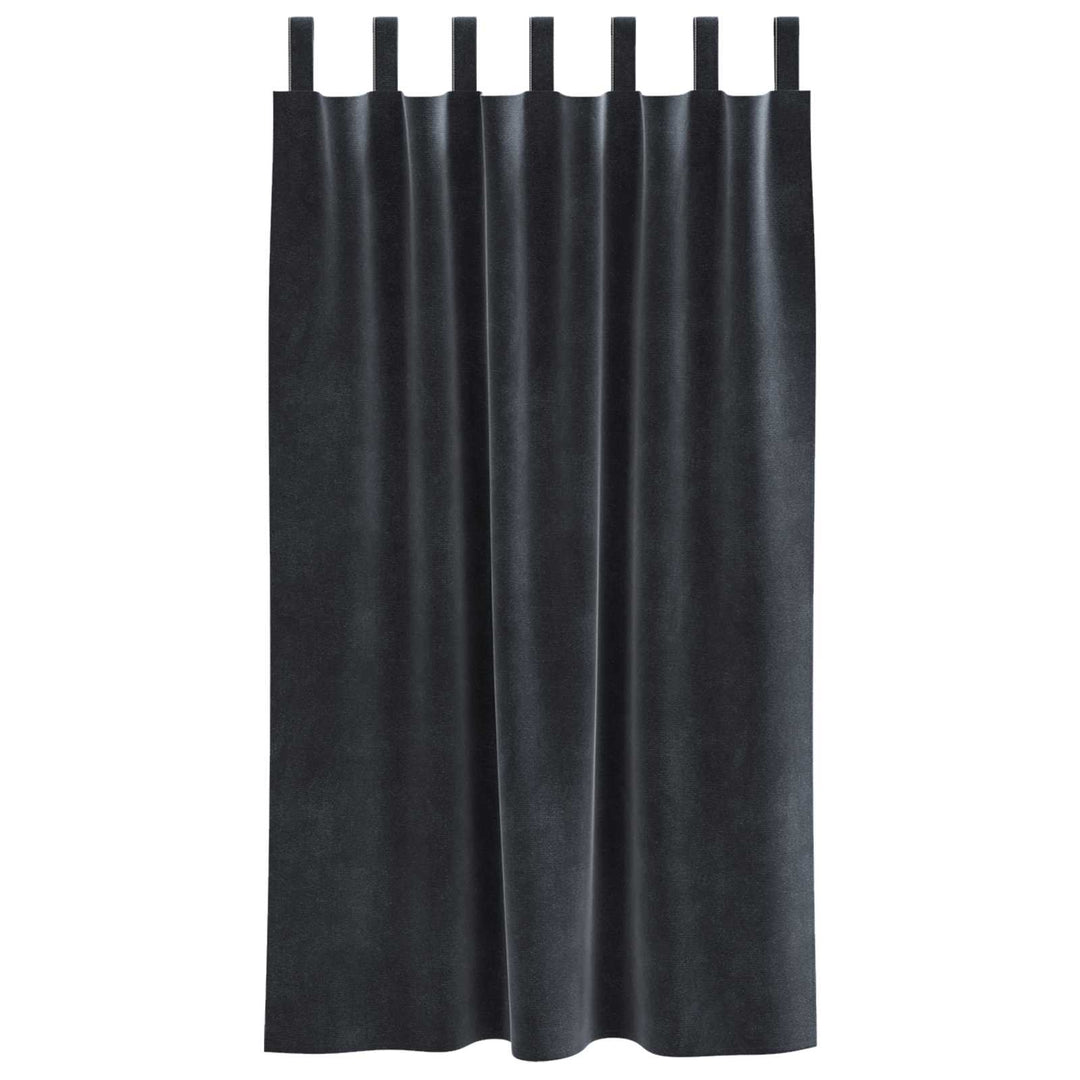 Mørklægningsgardiner 2 pcs Mørkegrå 140 x 175 cm Fløjl