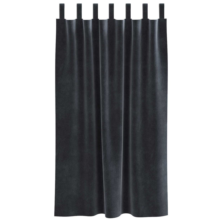 Mørklægningsgardiner 2 pcs Mørkegrå 140 x 175 cm Fløjl