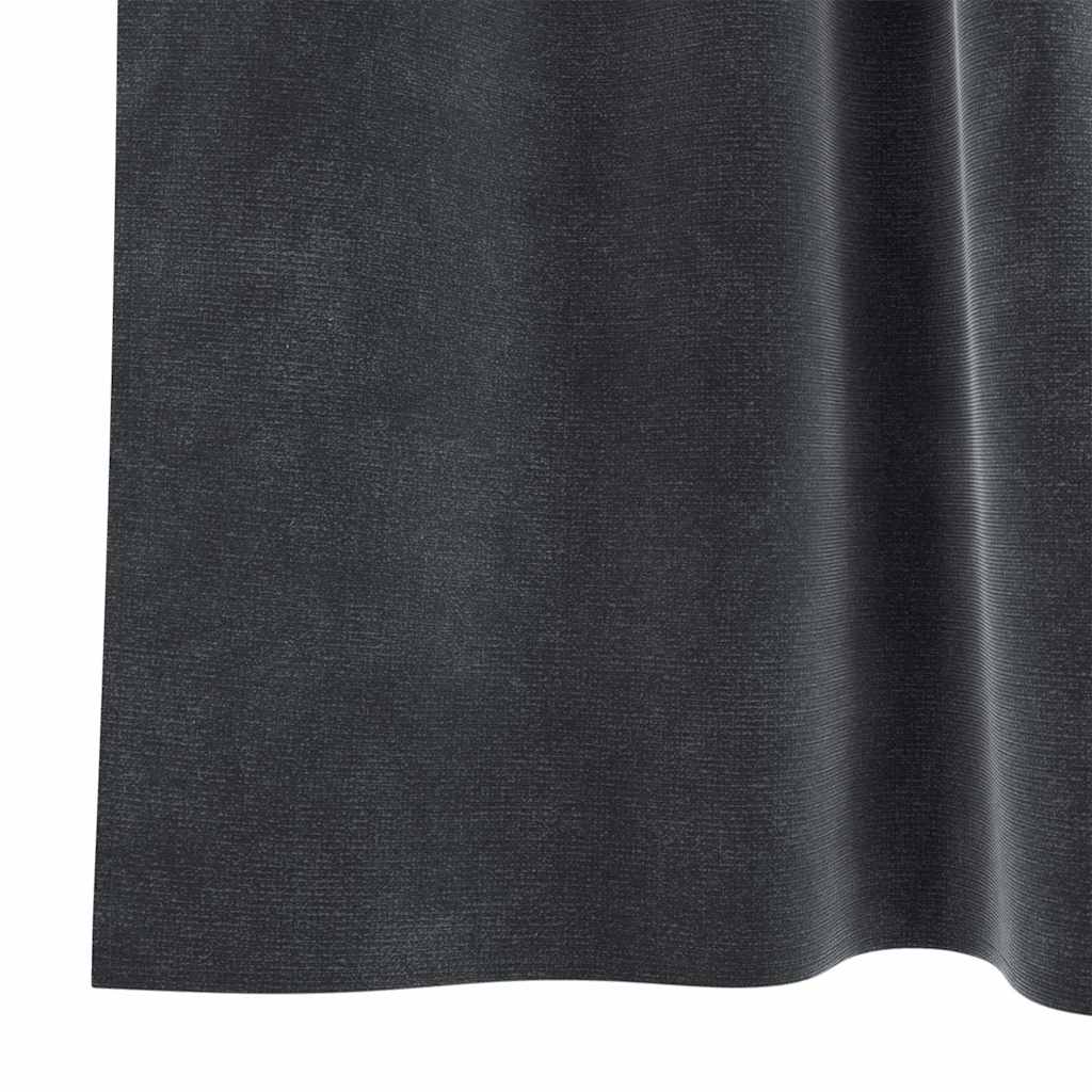 Mørklægningsgardiner 2 pcs Mørkegrå 140 x 225 cm Fløjl