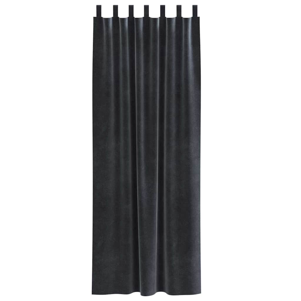Mørklægningsgardiner 2 pcs Mørkegrå 140 x 225 cm Fløjl