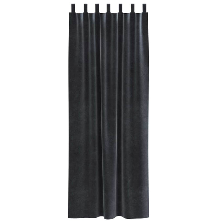 Mørklægningsgardiner 2 pcs Mørkegrå 140 x 225 cm Fløjl