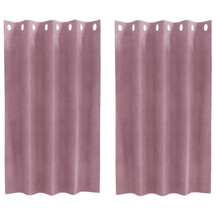 Mørklægningsgardiner 2 pcs Mørk pink 140 x 140 cm Fløjl