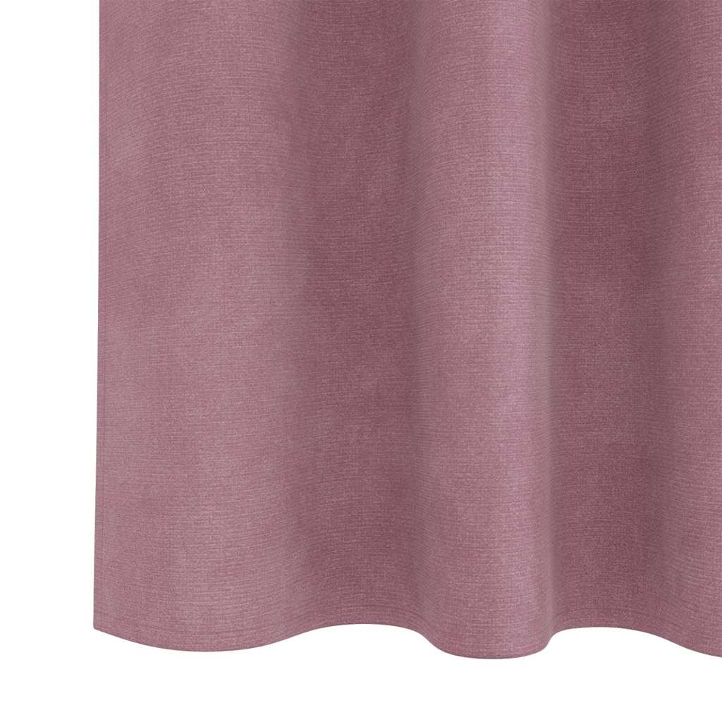 Mørklægningsgardiner 2 pcs Mørk pink 140 x 140 cm Fløjl