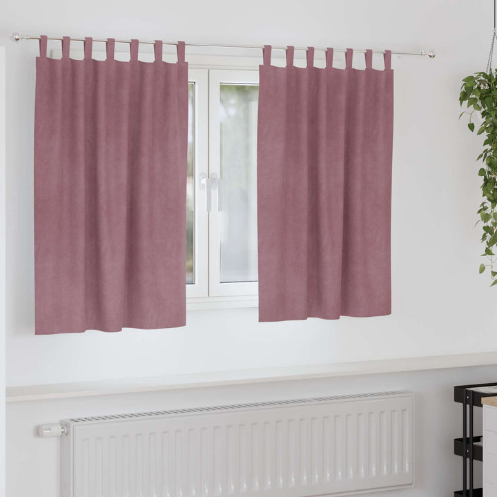 Mørklægningsgardiner 2 stk. Mørk pink 140 x 140 cm Fløjl