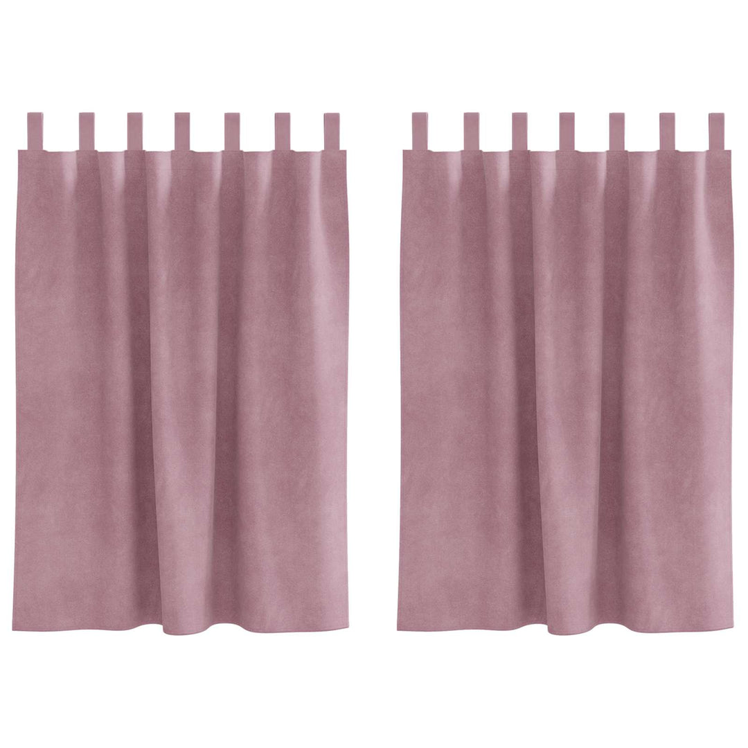 Mørklægningsgardiner 2 stk. Mørk pink 140 x 140 cm Fløjl