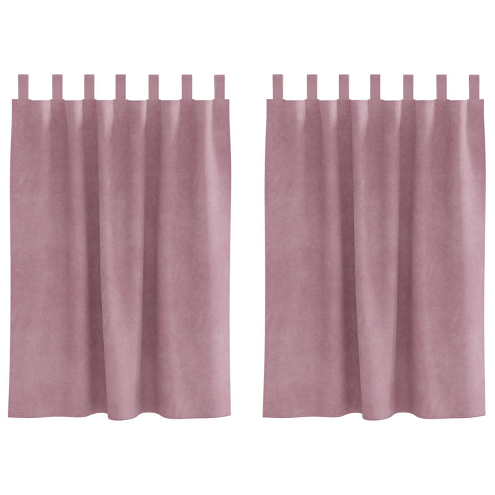 Mørklægningsgardiner 2 stk. Mørk pink 140 x 140 cm Fløjl