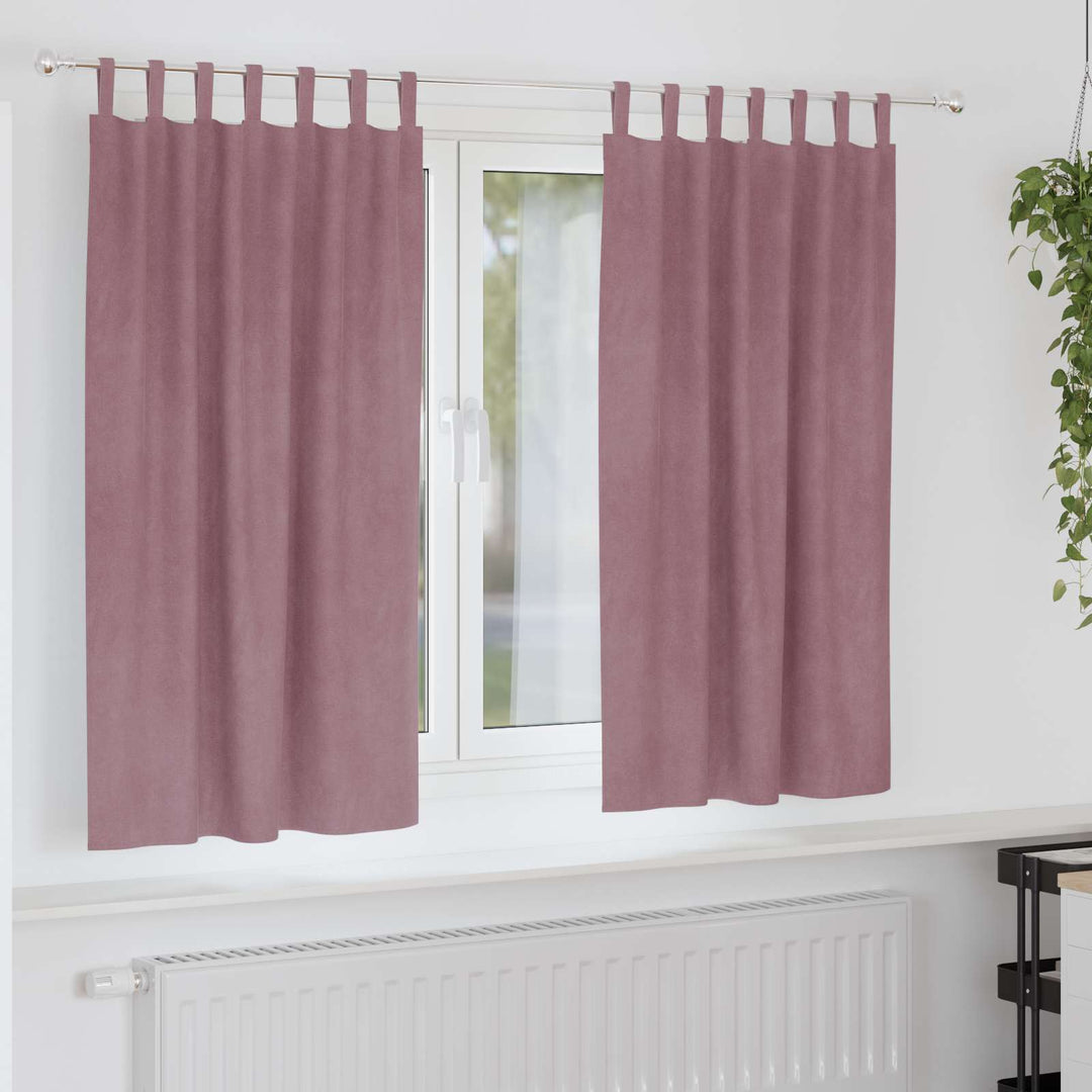 Mørklægningsgardiner 2 stk. Mørk pink 140 x 175 cm Fløjl