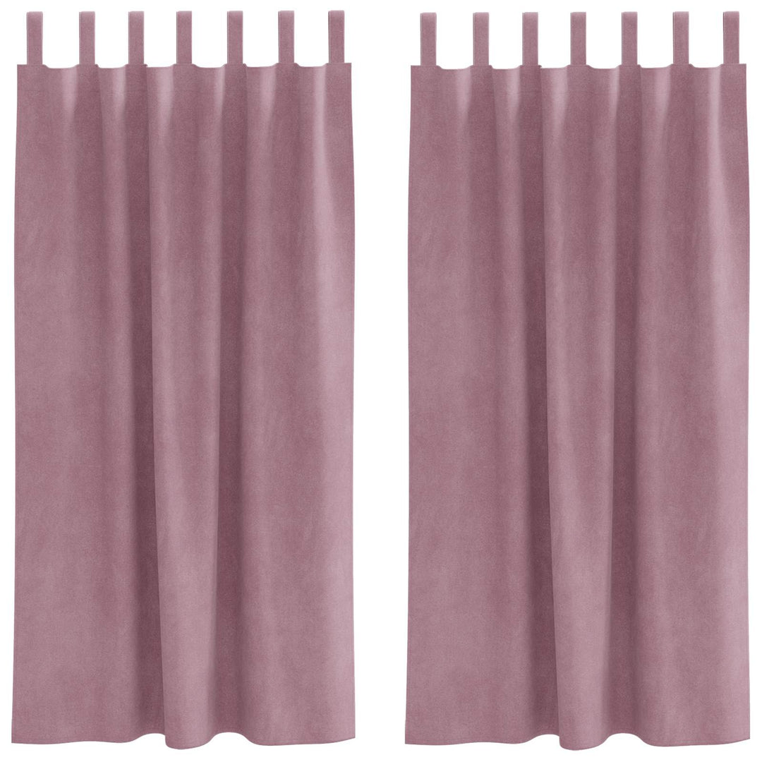 Mørklægningsgardiner 2 stk. Mørk pink 140 x 175 cm Fløjl