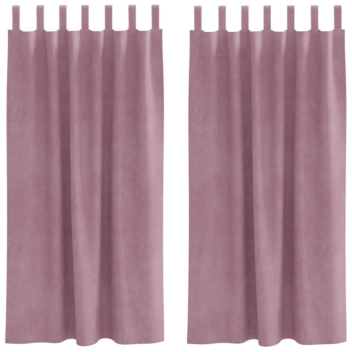 Mørklægningsgardiner 2 stk. Mørk pink 140 x 175 cm Fløjl