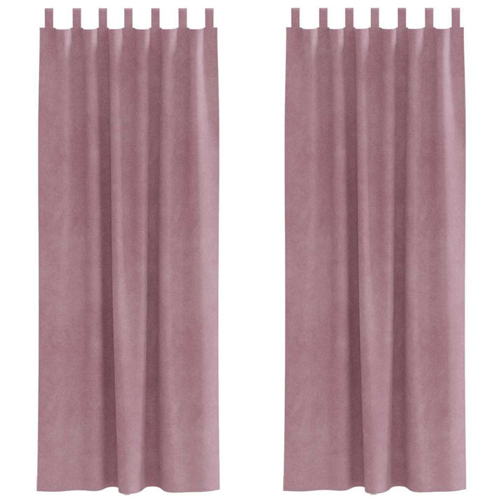 Mørklægningsgardiner 2 pcs Mørk pink 140 x 260 cm Fløjl