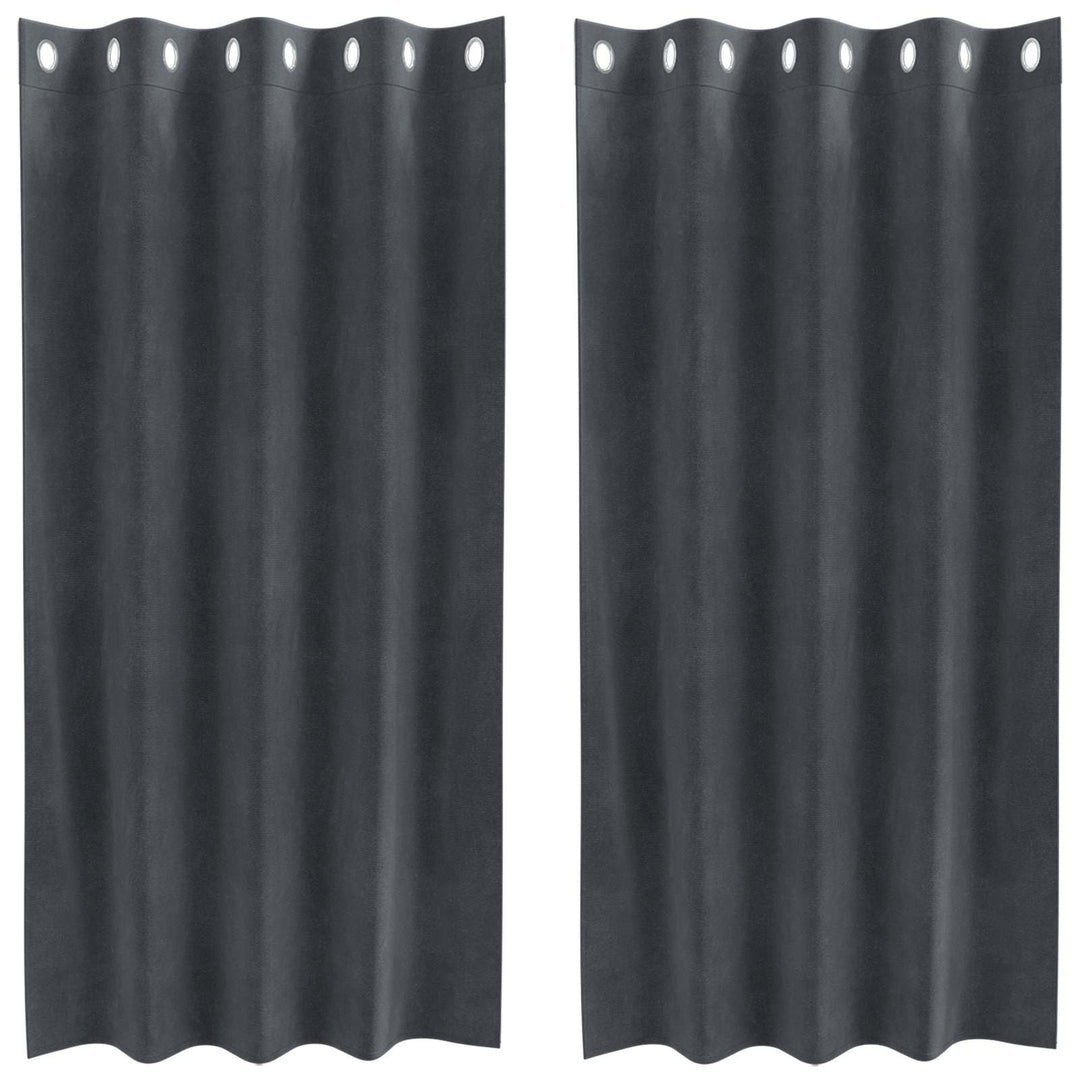 Mørklægningsgardiner 2 pcs Lysegrå 140 x 175 cm Fløjl