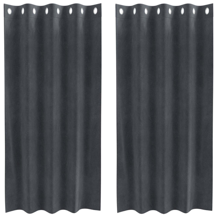 Mørklægningsgardiner 2 pcs Lysegrå 140 x 175 cm Fløjl