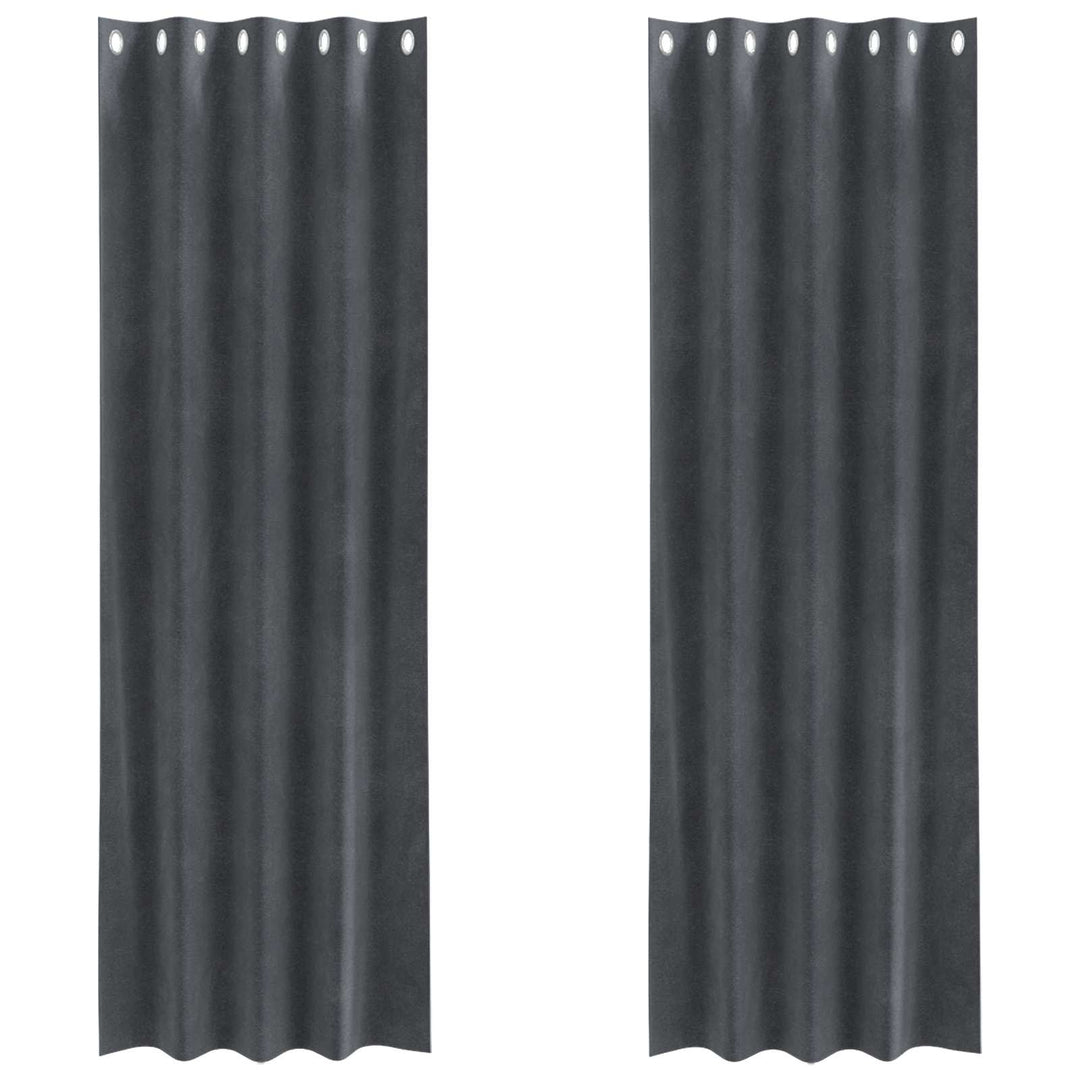 Mørklægningsgardiner 2 pcs Lysegrå 140 x 225 cm Fløjl