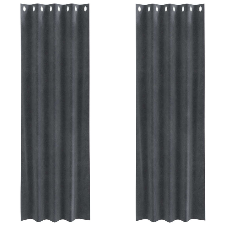 Mørklægningsgardiner 2 pcs Lysegrå 140 x 225 cm Fløjl