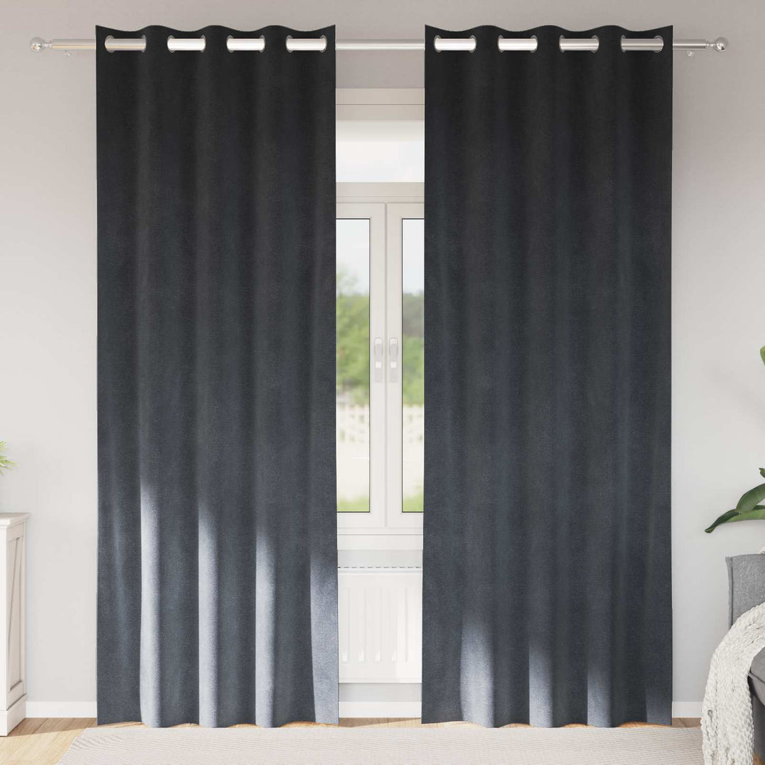 Mørklægningsgardiner 2 pcs Lysegrå 140 x 260 cm Fløjl