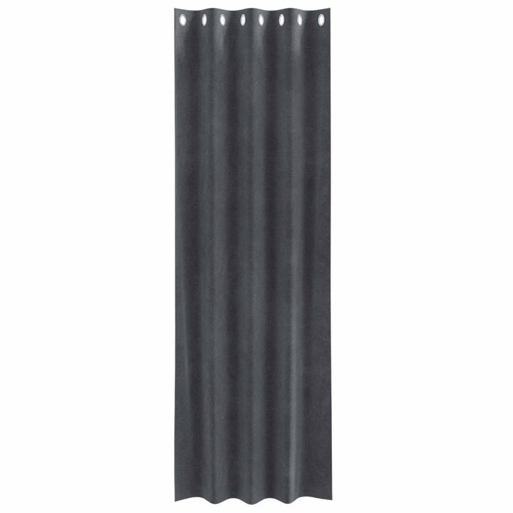 Mørklægningsgardiner 2 pcs Lysegrå 140 x 260 cm Fløjl