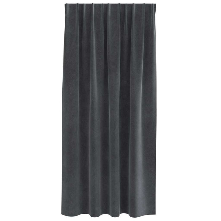 Mørklægningsgardiner 2 stk. Lysegrå 140 x 175 cm Fløjl
