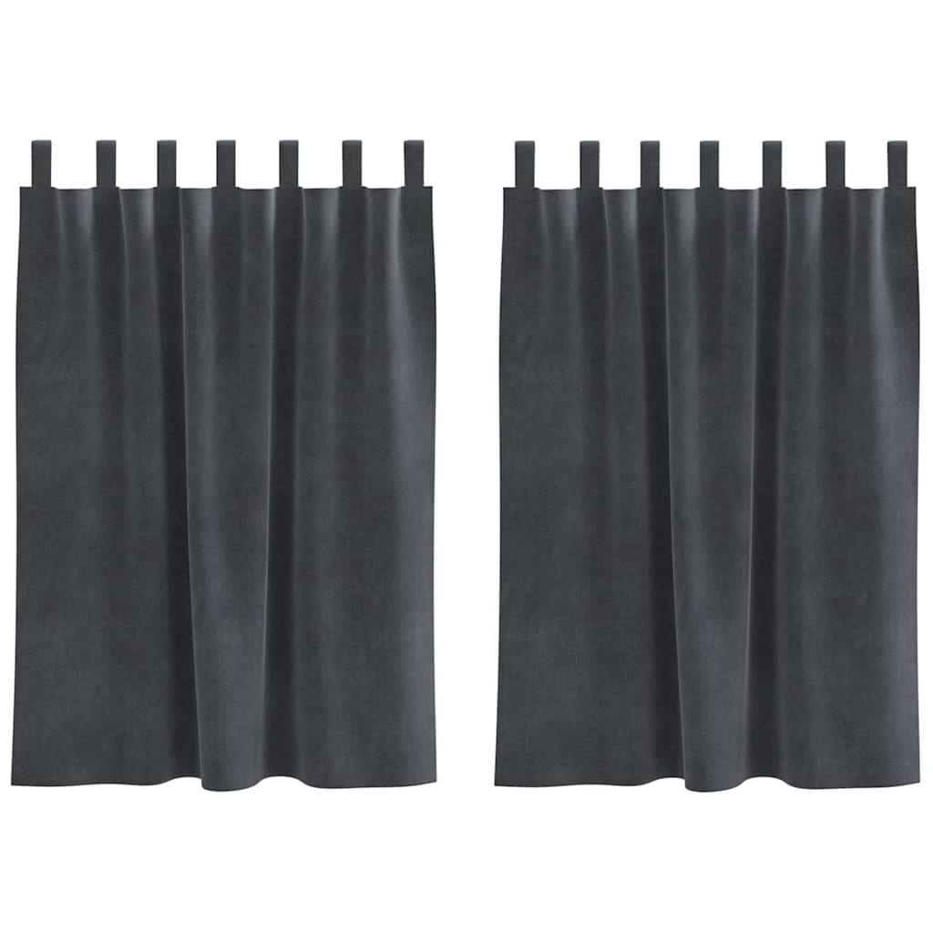 Mørklægningsgardiner 2 pcs Lysegrå 140 x 140 cm Fløjl