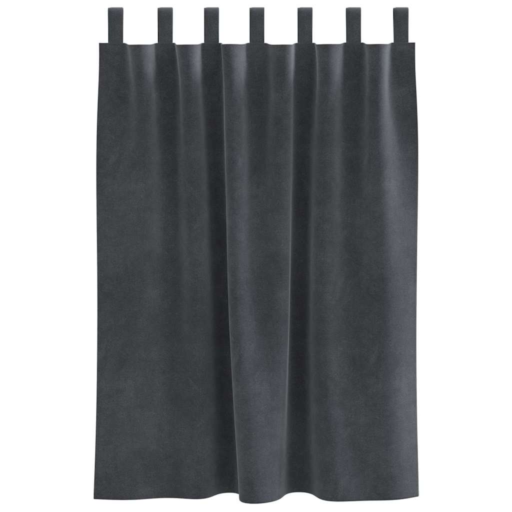 Mørklægningsgardiner 2 pcs Lysegrå 140 x 140 cm Fløjl