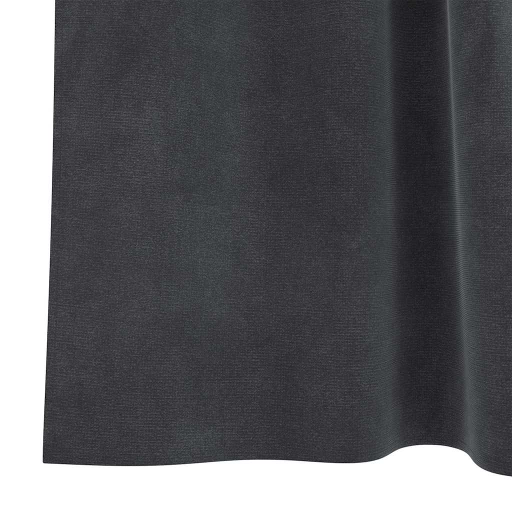 Mørklægningsgardiner 2 pcs Lysegrå 140 x 175 cm Fløjl