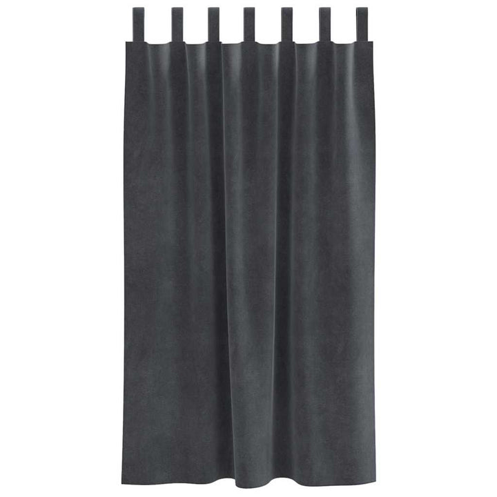 Mørklægningsgardiner 2 pcs Lysegrå 140 x 175 cm Fløjl