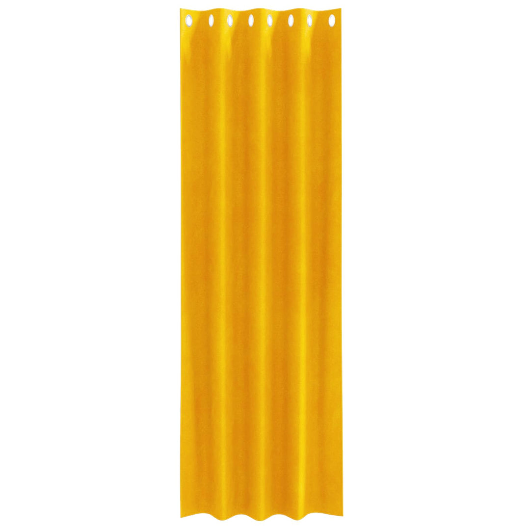 Mørklægningsgardiner 2 pcs Sennepsgul 140 x 260 cm Fløjl