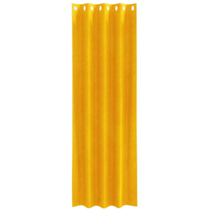 Mørklægningsgardiner 2 pcs Sennepsgul 140 x 260 cm Fløjl
