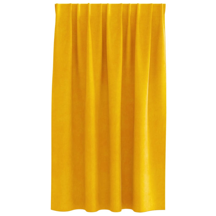 Mørklægningsgardiner 2 pcs Sennepsgul 140 x 140 cm Fløjl