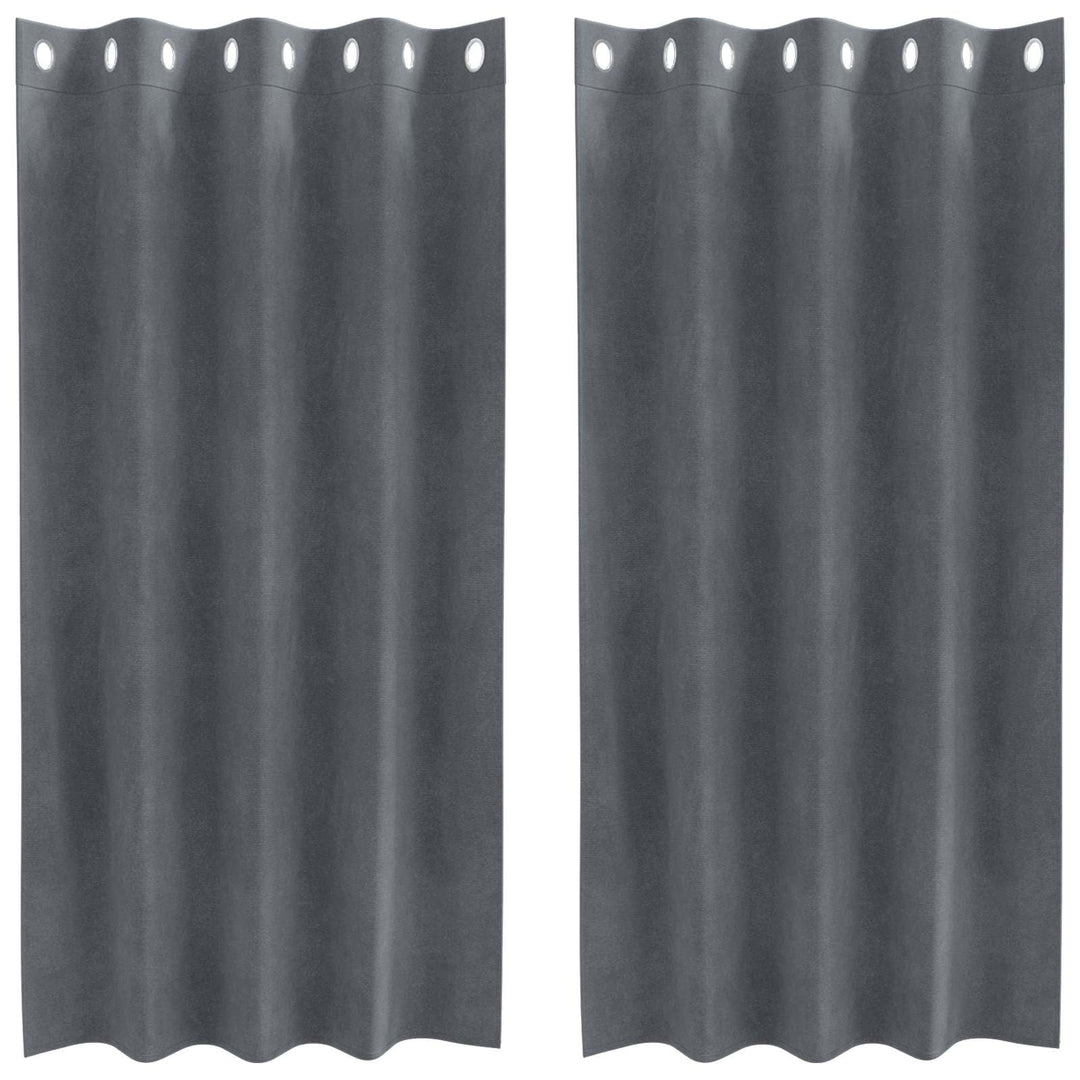 Mørklægningsgardiner 2 pcs Lysegrå 140 x 175 cm Fløjl