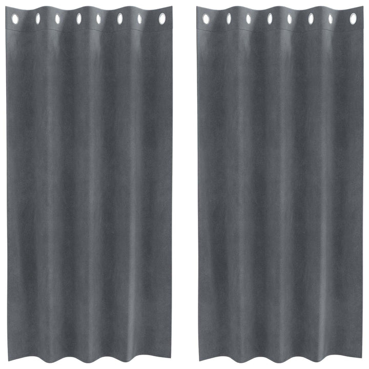 Mørklægningsgardiner 2 pcs Lysegrå 140 x 175 cm Fløjl