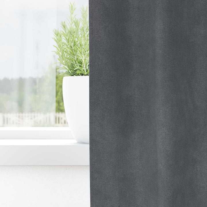 Mørklægningsgardiner 2 pcs Lysegrå 140 x 225 cm Fløjl