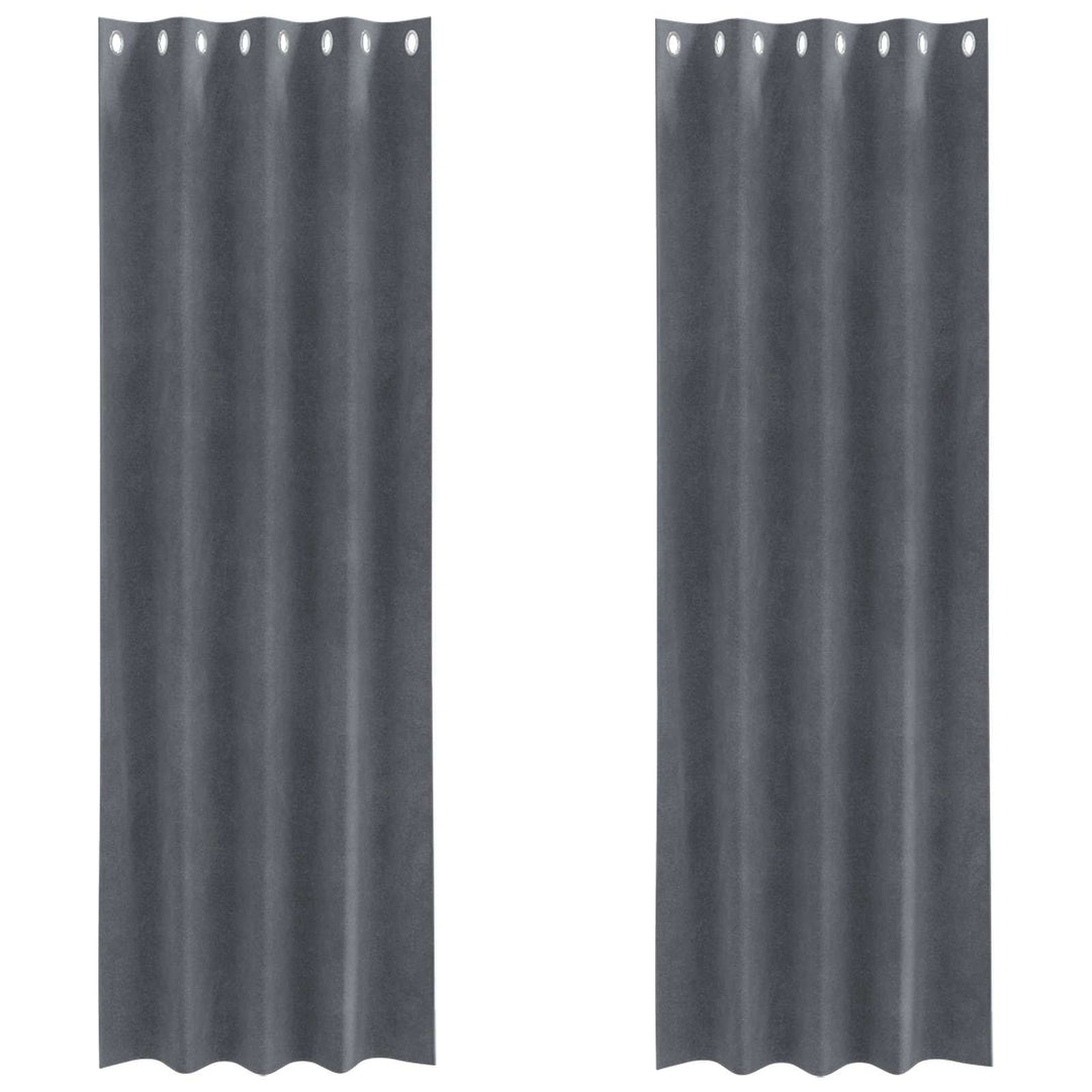 Mørklægningsgardiner 2 pcs Lysegrå 140 x 225 cm Fløjl
