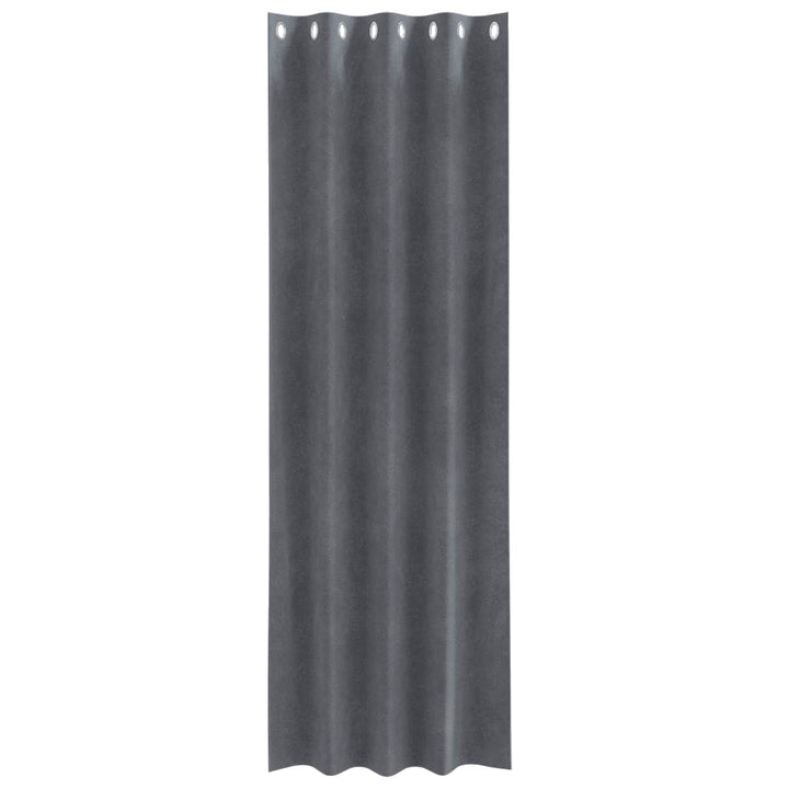 Mørklægningsgardiner 2 pcs Lysegrå 140 x 225 cm Fløjl