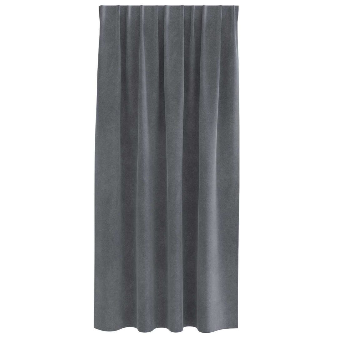 Mørklægningsgardiner 2 pcs Lysegrå 140 x 175 cm Fløjl