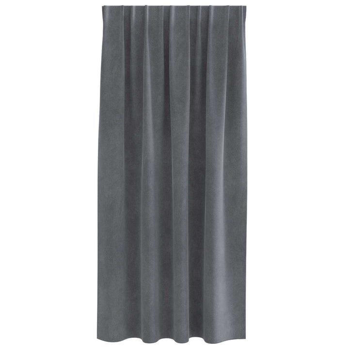 Mørklægningsgardiner 2 pcs Lysegrå 140 x 175 cm Fløjl