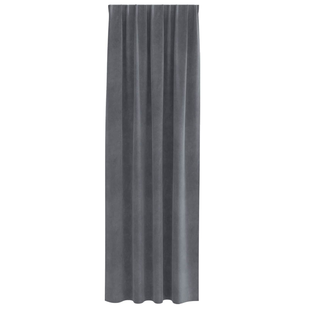 Mørklægningsgardiner 2 pcs Lysegrå 140 x 225 cm Fløjl