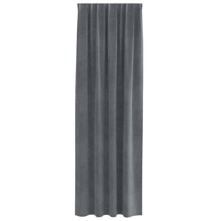 Mørklægningsgardiner 2 pcs Lysegrå 140 x 225 cm Fløjl