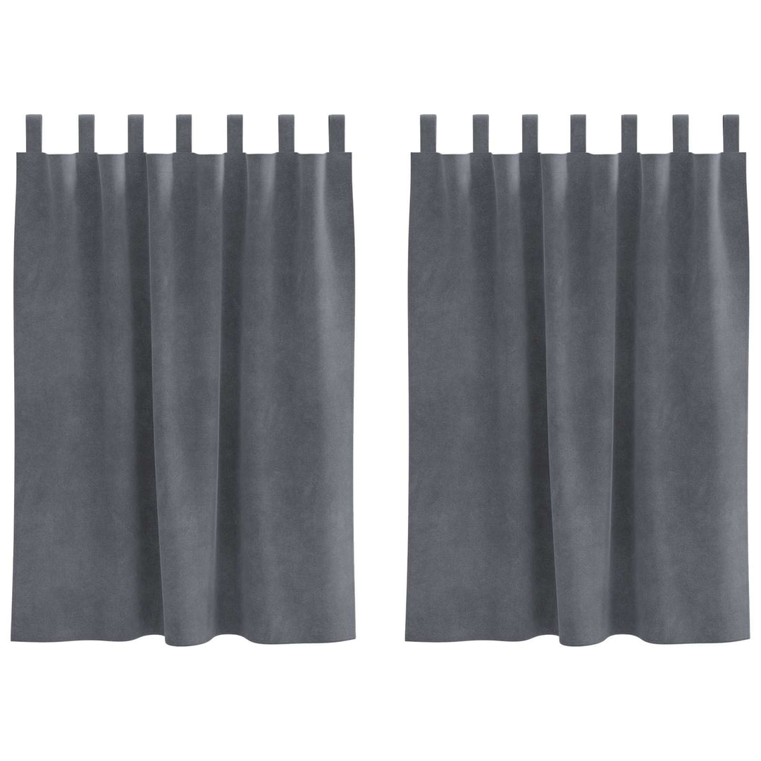 Mørklægningsgardiner 2 stk. Lysegrå 140 x 140 cm Fløjl